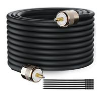 Elecan Ham Câble coaxial CB 50 Ohm RG8X 10,9 m, UHF mâle PL-259 Câble coaxial numérique à faible perte UHF pour analyseur d'antenne, compteur SWR, HF/VHF, charge factice avec attaches