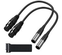 Elecan Lot de 2 adaptateurs de câble de microphone Mini XLR mâle vers XLR femelle 3 broches pour Blackmagic Pocket Cinema Camera BMPCC Video Assist 4K Sharp 8K & C70, câble audio de rechange Pro Lapel