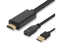 Elecbee Câble Adaptateur convertisseur HDMI vers Mini avec Charge USB 4 K @ 60 Hz x 2 K HDMI mâle vers for DP Femelle - Uniquement Applicable au Port Mini Display - Fonctionne