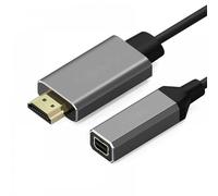 Elecbee Câble Adaptateur HDMI vers Mini for DP 4K X 2K HDMI Mâle vers Mini for DP Femelle, Signal Audiqo Numérique Clair pour TV,Téléphone Portable,Moniteur, Ordinateurs, Projecteur et Plus, Gris