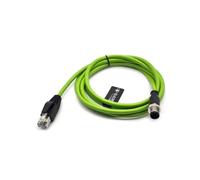 Elecbee Câble de capteur M12 codage D 4 broches mâle vers RJ45 8P8C câble droit à Double extrémité mâle 2M AWG22