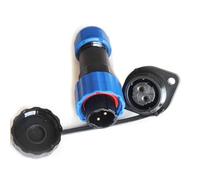 Elecbee Connecteur de Câble Aéronautique SP17 IP68 2 Broches Étanche Mâle et Femelle Contact Soudé Connecteur,2 Trous Bride Panneau de Montage Connecteur Étanche