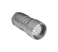 Elecbee Connecteur M23 fileté industriel étanche M23 femelle 12 broches connecteur circulaire bouclier