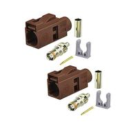 Elecbee Fakra Coax Connector Car TV Fakra F Female Brown Crimp Solder Connector pour RG316 RG174 Câble