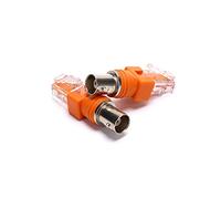 Elecbee Lot de 2 Adaptateurs BNC Femelle vers RJ45 180° 50 Ohms, Coupleur RF Coaxial pour Tester et Mesurer