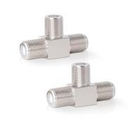 Elecbee Lot de 2 connecteurs F - Répartiteur satellite - Adaptateur de câble d'antenne de type F - Pour antennes TV VCR, câble TV, tuner satellite