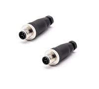 Elecbee Lot de 2 M12 5 Broches Connecteur, M12 5-Pin Aviation Industrie Connecteur Droit IP67 A Code Capteur Femelle Installable sur Le Terrain M12 5 Core Accessoires de étanches (Mâle)