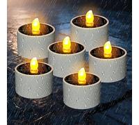 Elecbee Lot de 6 bougies solaires LED pour extérieur, bougies votives LED, étanches IP42, bougies solaires sans flamme pour camping, terrasses, jardins, lanternes, décoration d'intérieur [Classe