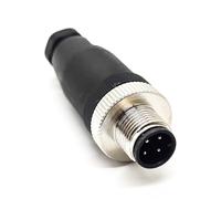 Elecbee M12 4 Broches Connecteur, M12 4 Pin Aviation Industrie Connecteur Droit IP67 A Code Capteur Mâle Installable sur Le Terrain M12 4 Core Accessoires de étanches (Mâle)