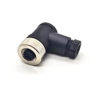 Elecbee M12 5 Broches Femelle Connecteur, M12 5Pin Aviation Industrie Connecteur Angle Droit IP67 A Code Non Blindé Capteur Femelle Installable sur Le Terrain M12 5 Core Accessoires de Étanches