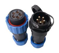 Elecbee SP21 Connecteur circulaire pour câble d'aviation, IP68, étanche à la poussière, 5 broches, prise femelle, connecteur industriel avec capuchon pour lampes d'extérieur