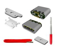 ElecGear Port de rechange USB type C vers micro USB avec plaque à dessouder, adaptateur micro USB 2.0 vers USB C, outils de réparation de dessoudage avec