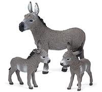 ELECLAND 3 Pcs Figurines D'âne Jouets, Figurines d'animaux De Ferme Jouets Ferme D'âne d'animaux Gâteaux pour Fête d'anniversaire Faveurs Décorations De Table De Noël