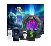 ElecMoga Veilleuse Enfant LED, Astronaute Projecteur ciel Etoile avec Télécommande, 8 Effets Lumiere Ambiance, Boule Lumineuse Plasma avec Musique, Decoration Chambre, Cadeau pour Enfant et Adulte