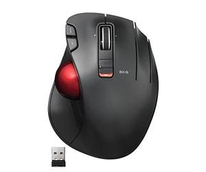 ELECOM EX-G Souris trackball USB 2,4 GHz sans Fil, Design Ergonomique, contrôle par Le Pouce, Balle de Suivi Fluide et précise, 6 Boutons programmables, défilement d'inclinaison, Souris d'ordinateur
