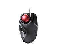 Elecom Grande Souris trackball Filaire avec Fonction à 8 Boutons, Repose-Poignet attaché, Boule Rouge Lisse Windows11, macOS (M-HT1URBK)