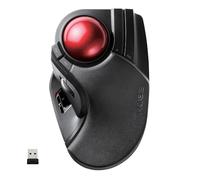 Elecom Grande Souris trackball, sans Fil 2,4 GHz, contrôle des Doigts, Fonction 8 Boutons, Repose-Poignet attaché, Boule Rouge Lisse de 52 mm, Windows11, MacOS (M-HT1DRBK)