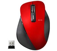 ELECOM-Japan Brand-Wireless Extreme Ergonomic Design Mouse/Less-Noise/BlueLED/Large Size / 5 Button/Red/M-XGL10DBSRD