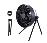 ELECOM NESTOUT Ventilateur de camping avec trépied, 4 vitesses et mode brise, 3 angles d'oscillation, inclinaison réglable à 90°, minuterie (30/60/90 min), compatible USB C, ventilateur de tente