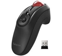ELECOM Relacon M-RT1DRBK Souris Portable avec contrôle du Pouce, sans Fil 2,4 GHz, Design Ergonomique, Fonction à 10 Boutons, Windows11, MacOS