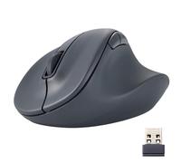 ELECOM Souris ergonomique sans fil, 2,4 GHz avec mini récepteur USB, clic silencieux, main droite 2000 DPI, 5 boutons, capteur optocal, compatible avec PC, Mac, ordinateur portable, EX-G, taille XL