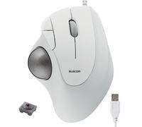 ELECOM Trackball IST filaire USB-A au design ergonomique et confortable, suivi fluide avec roulement à billes rubis, boule de 36 mm, contrôle du pouce, compatible avec Windows, PC et Mac (M-IT10URWH)