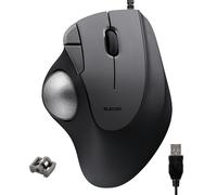 ELECOM Trackball IST filaire USB-A au design ergonomique et confortable, suivi super fluide avec roulement à bille, bille de 36 mm, contrôle du pouce, compatible avec Windows, PC et Mac Noir