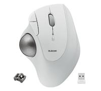 ELECOM Trackball IST sans fil 2,4 GHz, suivi super fluide avec roulement à bille, bille de 36 mm, contrôle du pouce, compatible avec Windows, PC et Mac, blanc (M-IT11DRWH)
