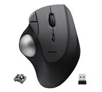 ELECOM Trackball IST sans fil 2,4 GHz, suivi super fluide avec roulement à bille, bille de 36 mm, contrôle du pouce, compatible avec Windows, PC et Mac Noir (M-IT11DRBK)