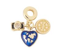 Elecrelive Breloque boussole de voyage en or 18 carats pour bracelets, pendentifs de vacances pour colliers, bracelets, porte-clés, bijoux, accessoires de vêtements