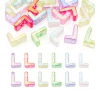 Elecrelive Lot de 20 perles à grand trou lettre irisée L pour breloques de | Perles irisées avec lettres de l'alphabet - Pour porte-clés, bracelets et bijoux