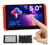 ELECROW Écran tactile ESP32 800 × 480, écran tactile HMI ESP32 RVB TFT LCD de 5 pouces avec boîtier acrylique, processeur double cœur LX6 32 bits, jusqu'à 240 MHz, compatible avec Arduino, LVGL