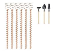 Elect-roculture Antenne de jardinage en cuivre, piquets pour plantes de jardin avec 3 outils, boosters électrochimiques de racines pour légumes, fleurs et arbres fruitiers, kit d'anneaux tenseurs