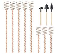 Elect-roculture Antenne de jardinage en cuivre, piquets pour plantes de jardin avec 3 outils, boosters de racines électrochimiques pour légumes, fleurs et arbres fruitiers, kit d'anneaux tenseurs