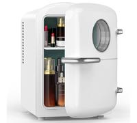 Electactic Mini réfrigérateur pour chambre à coucher, 4 L/6 canettes, petit réfrigérateur cosmétique pour soins de la peau, maquillage et boisson, avec fenêtre d'observation, réfrigérateur de bureau