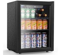 Electactic Refroidisseur de réfrigérateur de 68 canettes, mini réfrigérateur en verre pour porte de 3,5 m³, pour bière, soda, vin, contrôle numérique de la température pour la maison, le bureau,