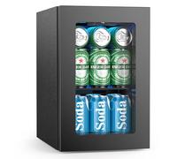 Electactic Refroidisseur de vin pour 12 bouteilles/48 canettes, mini porte en verre pour réfrigérateur avec étagères réglables, affichage numérique de la température, petit réfrigérateur non encastré