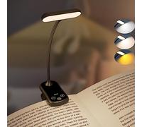 Electight 20 LEDs Lampe de Lecture Horizontale, Liseuse Lampe Clip USB Rechargeable Portable, 3 Couleurs/Contrôle Tactile/Indicateur de Batterie, Longue Durée(1000mAh) pour Lire, Travail et Voyager
