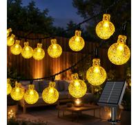 Electight Guirlande Lumineuse Solaire Extérieure 10M, 60 LED Boules à Bulles, 8 Modes d'Éclairage, IP65 Étanche, Autonomie 10h+, Fil de Raccord 2m, Décoration pour Jardin, Cour, Mariage et Fêtes