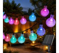 Electight Guirlande Solaire Extérieure 10M 60LED - Diamètre 2,3cm | IP65 Étanche | 8 Modes d’Éclairage | Autonomie 10h+ | Panneau Solaire avec Piquet | Décoration Jardin, Cour, Mariage, Fête, Noël