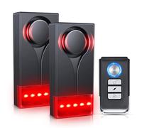 ELECTOP Alarme à vibration antivol pour voiture 108 dB Alarme sonore et lumineuse sans fil à distance Alarme de voiture avec 2 alarmes