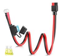 ELECTOP Connecteur 45 A vers terminal à joint torique, compatible avec adaptateur de port publicitaire 10 AWG avec fusible de protection 15 A/20 A pour générateurs solaires portables automobiles et