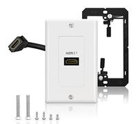 ELECTOP Plaque murale HDMI 2.1, prise murale HDMI 8K avec support de montage en métal basse tension, prend en charge 8K @ 60 Hz et 4K @ 120 Hz, 3D, HDR, boîtier HDMI 48 Gbit/s, compatible avec les