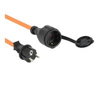 Electraline 01673 Câble d'extension IP44 25m Câble spécial extérieur N05V3V3-F 3G1.5, utilisable jusqu'à -35 °C, résistant à l'huile et aux UV et extrêmement résistant à l'abrasion avec Prise de