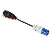 Electraline 01741 Adaptateur Caravane 15 cm IP44 vers fiche CEE (2P+T) avec Prise Schuko Electralock équipée d'un mécanisme de Verrouillage Qui empêche Les déconnexions accidentelles de la fiche