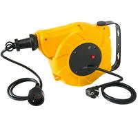Electraline 100236 Enrouleur Câble Électrique Auto-Rembobinant Jaune 15 m