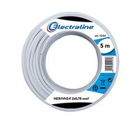Electraline 10900 Couronne de Cable H03 VVH2-F 2X0,75 5M Blanc