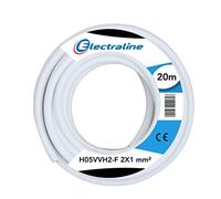 Electraline 10964 Couronne de Cable H03 VVH2-F 2X1 20M Blanc