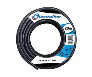 Electraline 11705 Couronne de Cable H05 VV-F 3G1 20M Noir