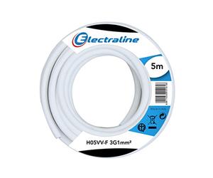 Electraline 11720 Câble H05 VV-F 3G1 5M Blanc